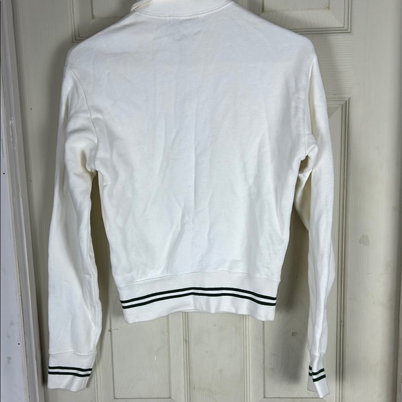 White Zip Up Sweater with Textured Fabric - Picture 2 of 2